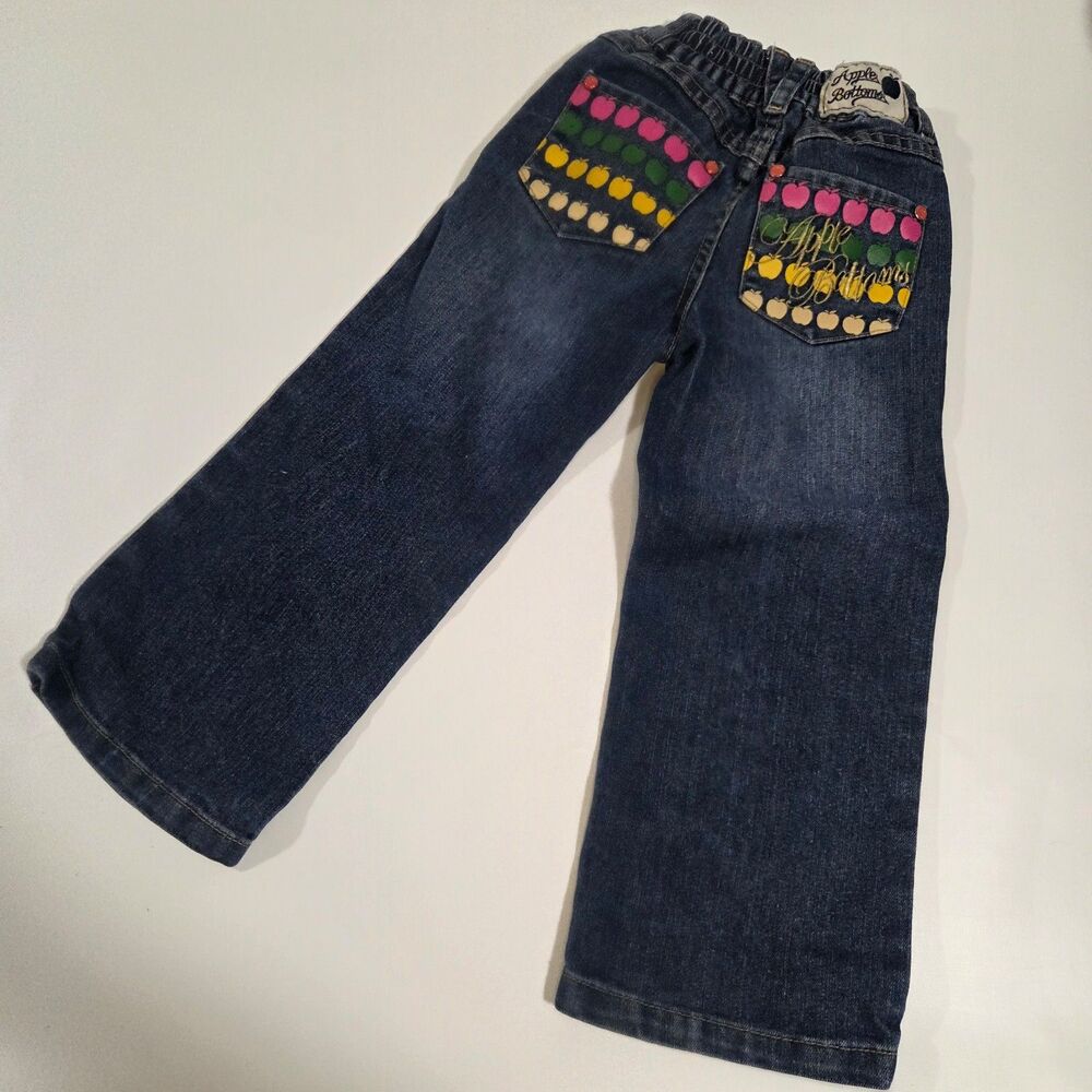 Y2K Apple Bottom Jeans Girls 4T Vintage Wide Leg Rare